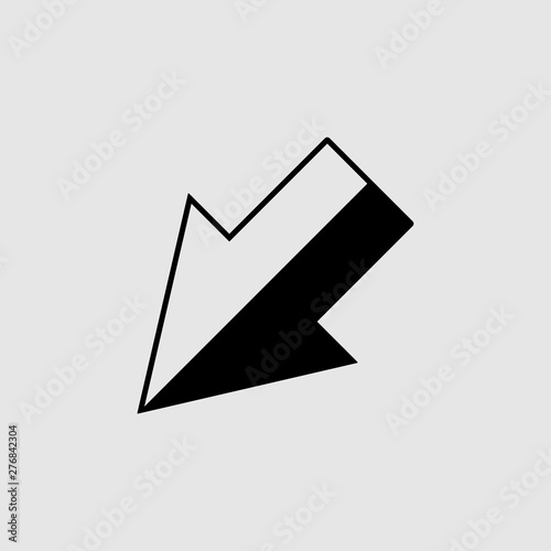 Arrow icon in trendy flat style isolated on gray background vector illustration - vector