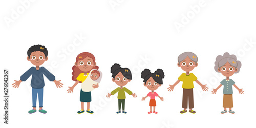 happy family time vector set 