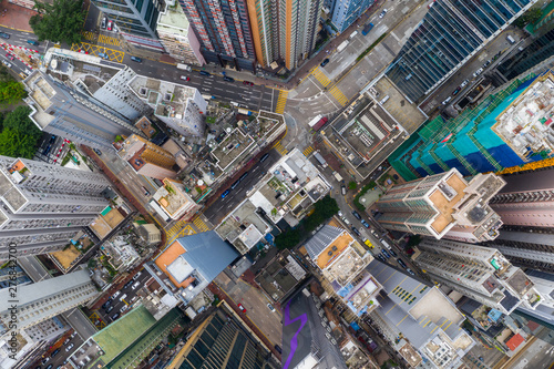 Top down view of Hong Kong residential district