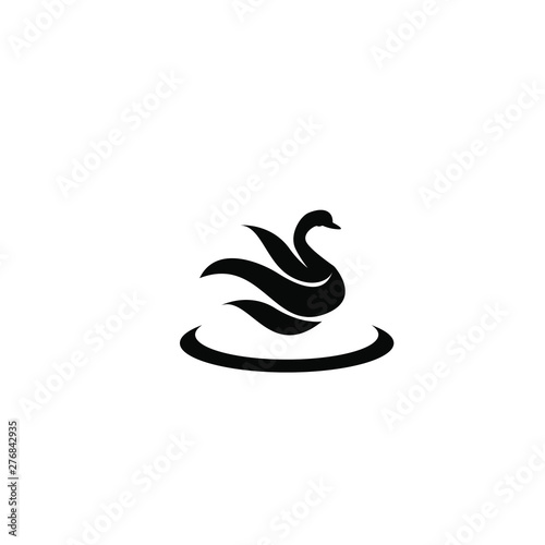 black swan logo icon design vector illustration
