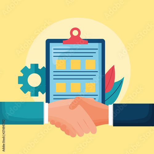 flat design people business handshake