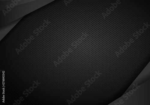 Tech dark design with perforated metal texture. Vector background