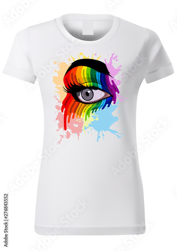 Woman T-shirt Design with C...