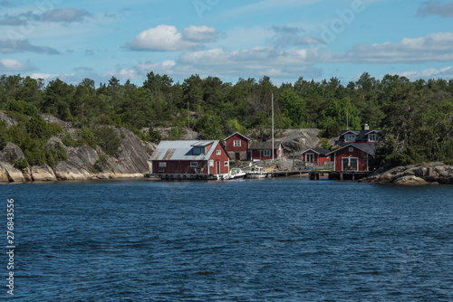 Islands in the Stockholm inner archipelago a sunny sommer day at the islands Korsö and Södra Stavsudda.