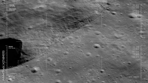 360 degree circular recon flyover, Harpalus Crater, Sinus Roris. LAT  53.02 LONG 316.27. Reversible, seamless loop. Elements of this image furnished by NASA photo