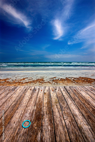 Fototapeta Naklejka Na Ścianę i Meble -  LEMNOS ISLAND, NORTH AEGEAN, GREECE. Keros beach, one of the most famous and popular Greek beaches among kite surfers and wind surfers.