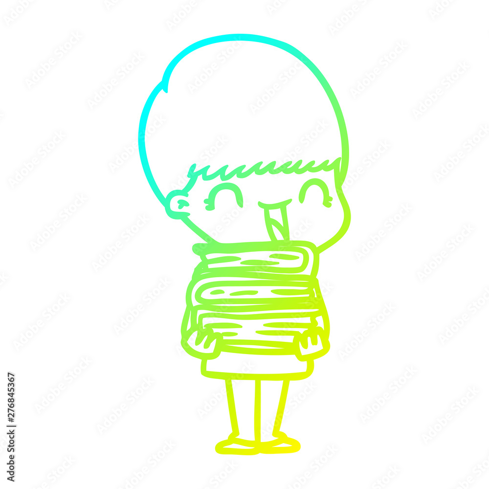 cold gradient line drawing happy cartoon boy cold gradient line drawing happy cartoon boy