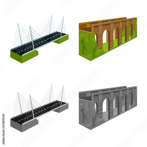 Isolated object of connection and design logo. Set of connection and side stock vector illustration.
