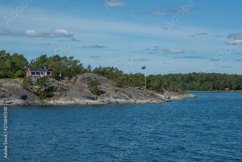 Islands in the Stockholm outer archipelago a sunny sommer day at the bay Långvik