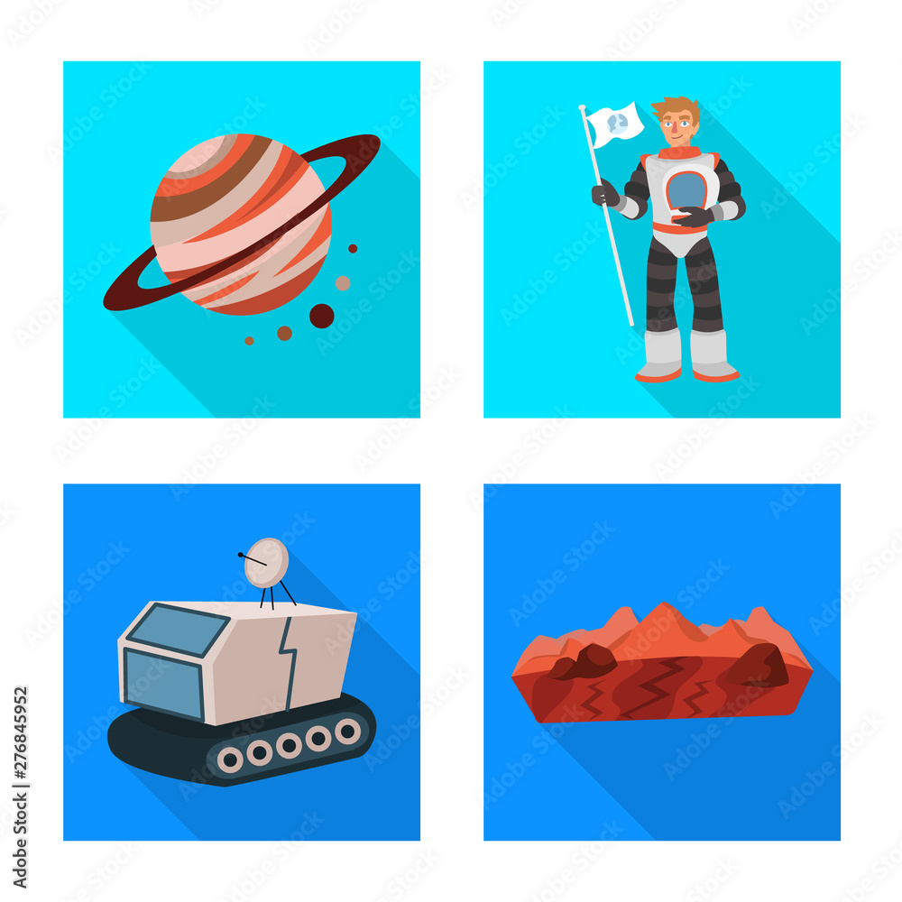 Isolated object of science and cosmic sign. Set of science and technology vector icon for stock.