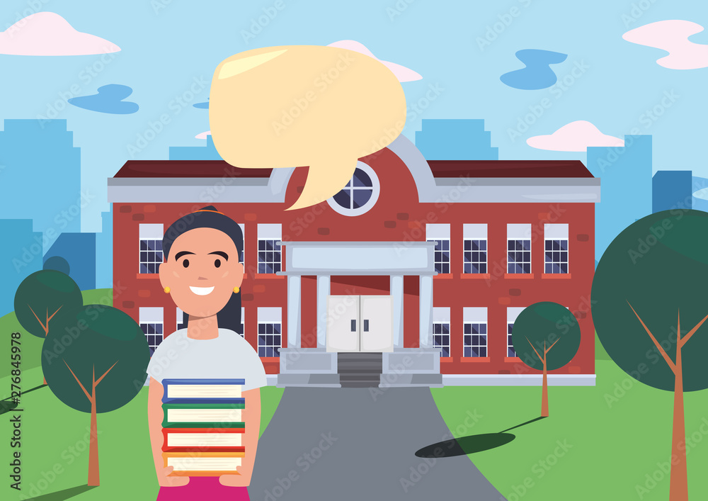 Naklejka premium back to school flat design
