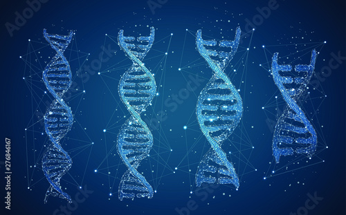 vector. part of the human dna. 3d triangular abstract style.