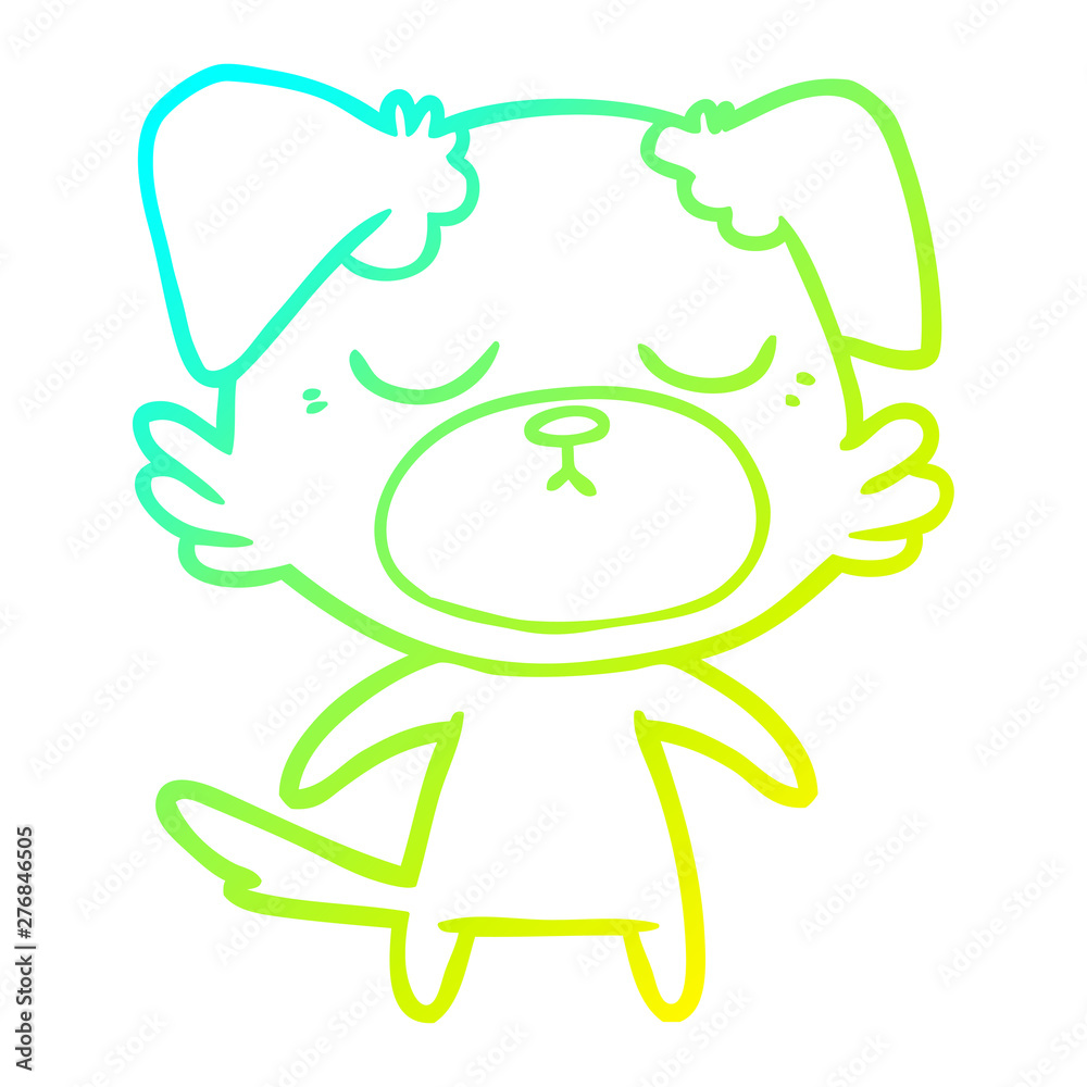 cold gradient line drawing cute cartoon dog cold gradient line drawing cute cartoon dog