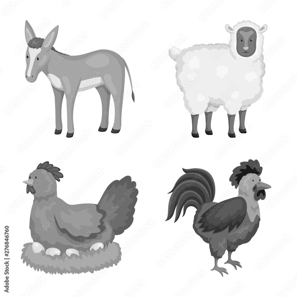 Vector illustration of homestead and agriculture icon. Collection of homestead and kitchen stock vector illustration.