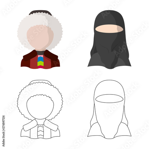 Vector design of imitator and resident icon. Set of imitator and culture stock symbol for web.
