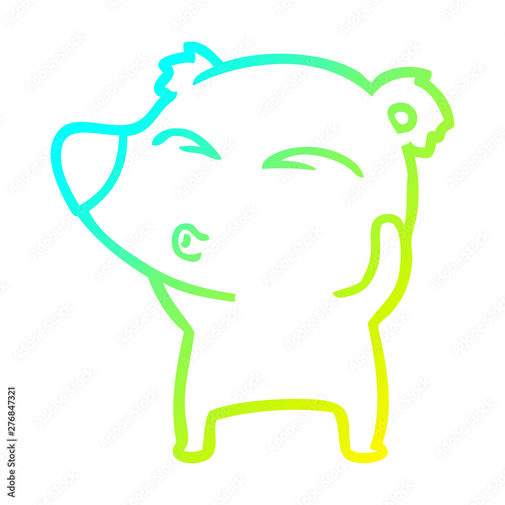 cold gradient line drawing cartoon whistling bear cold gradient line drawing cartoon whistling bear