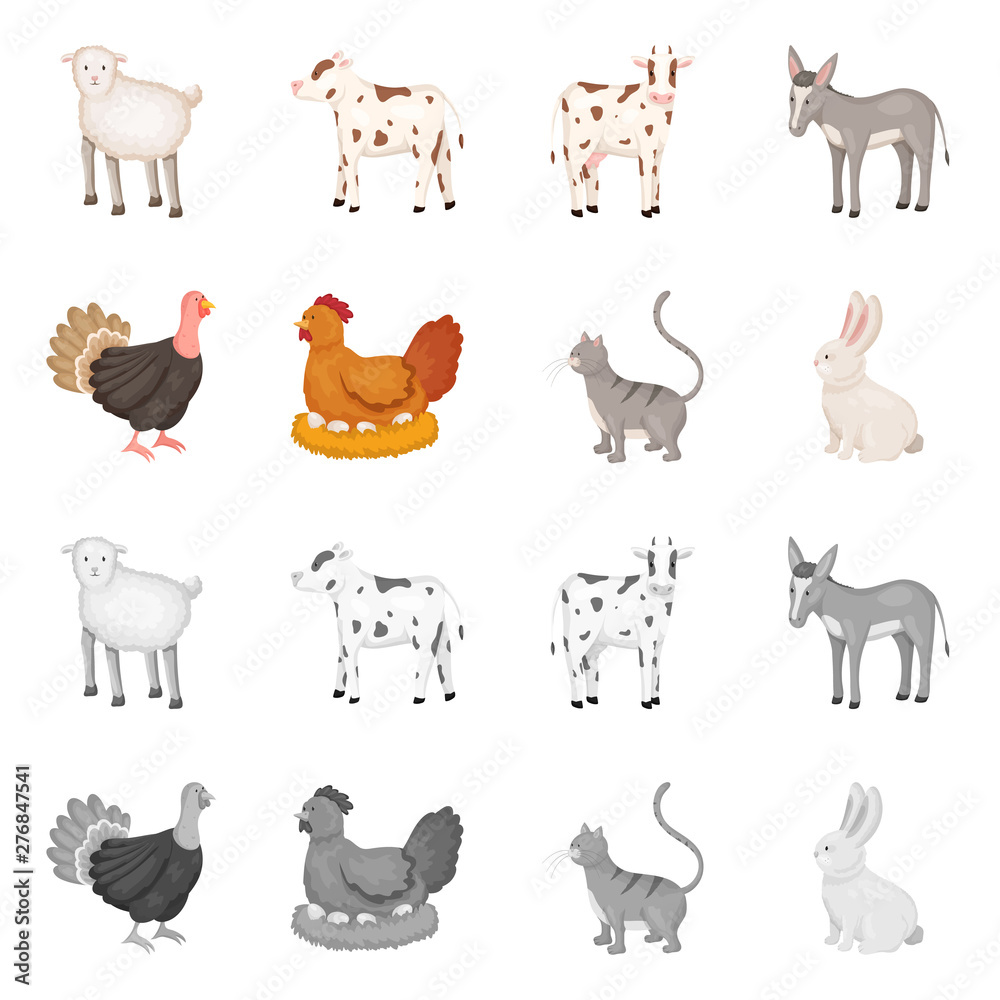 Isolated object of breeding and kitchen icon. Set of breeding and organic stock vector illustration. Isolated object of breeding and kitchen icon. Set of breeding and organic stock vector illustration.
