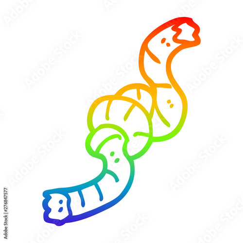 rainbow gradient line drawing cartoon knotted rope