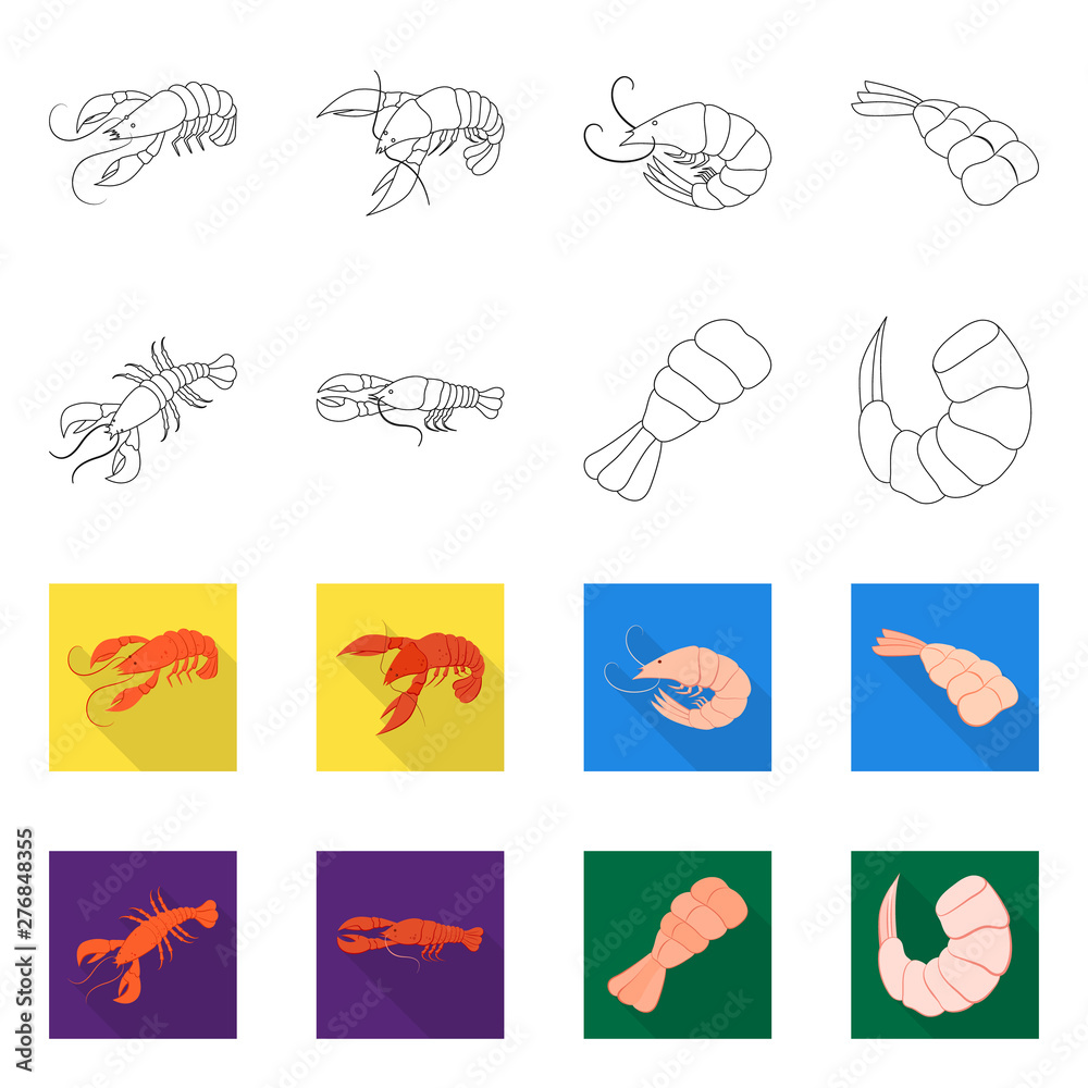 Isolated object of appetizer and ocean logo. Set of appetizer and delicacy stock symbol for web. Isolated object of appetizer and ocean logo. Set of appetizer and delicacy stock symbol for web.