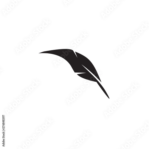 Feather pen logo design template