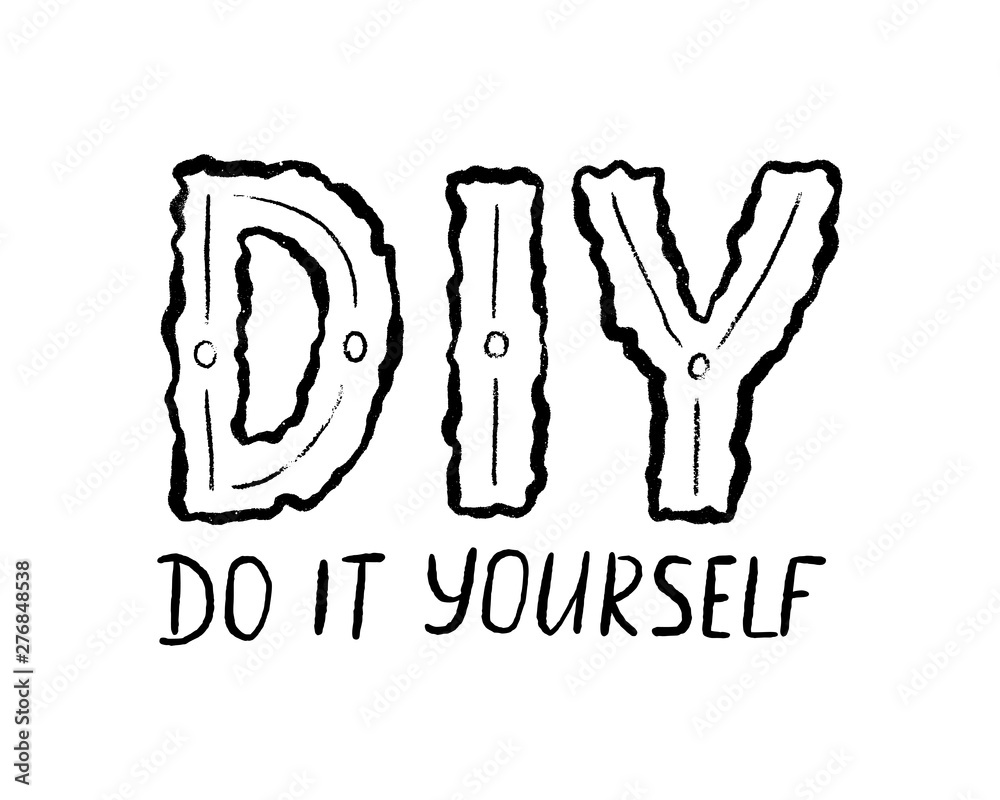 DIY do it yourself. Lettering abbreviation logo. Vector