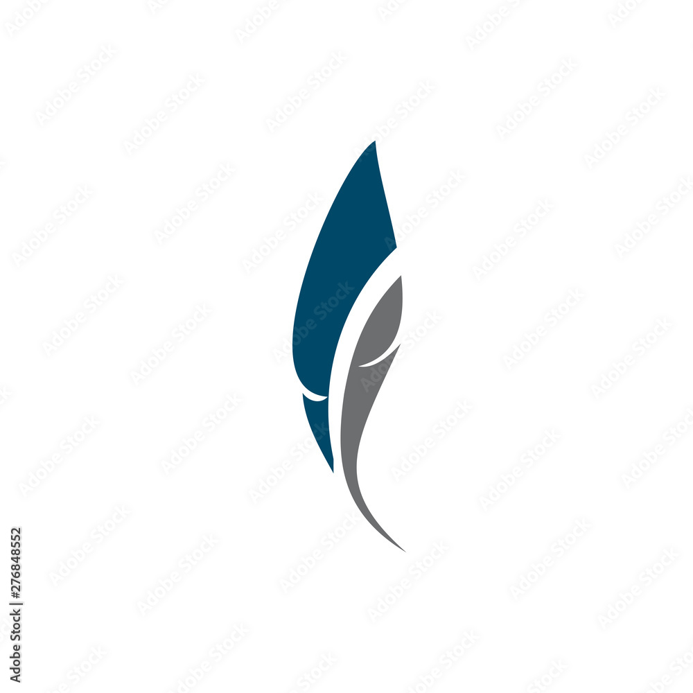 Obraz premium Feather pen logo design template