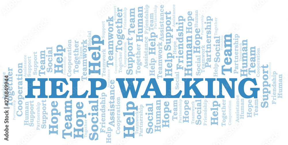 Help Walking word cloud. Vector made with text only. Help Walking word cloud. Vector made with text only.