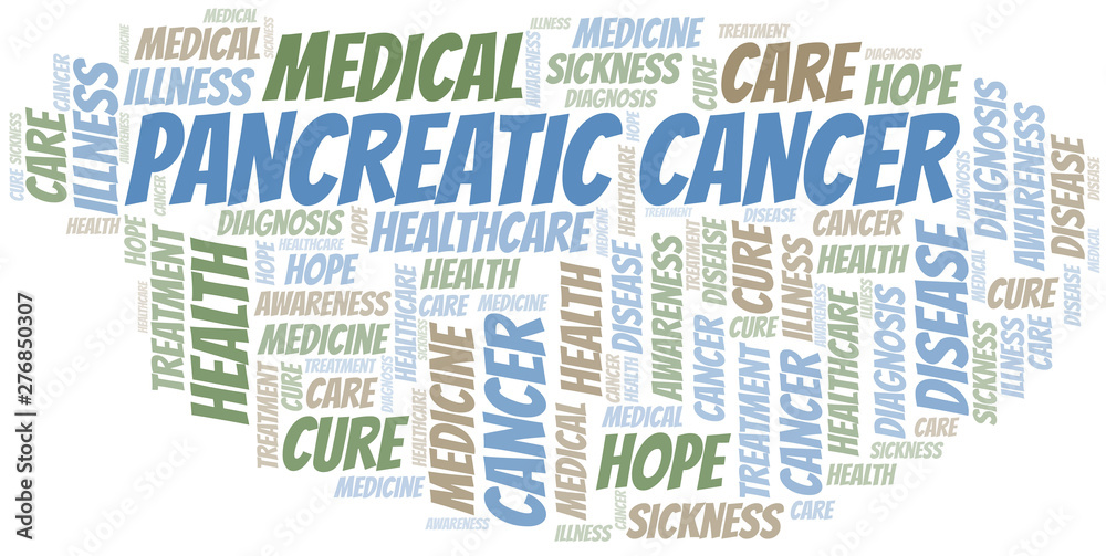 Pancreatic Cancer word cloud. Vector made with text only. Pancreatic Cancer word cloud. Vector made with text only.