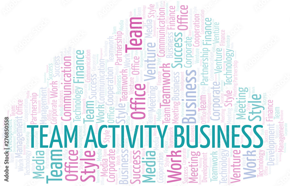 Team Activity Business word cloud. Collage made with text only.