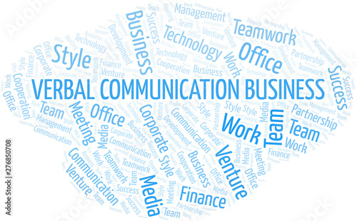 Verbal Communication Business word cloud. Collage made with text only.