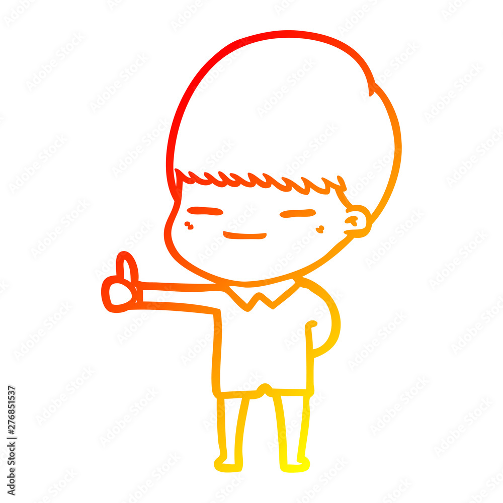 warm gradient line drawing cartoon smug boy warm gradient line drawing cartoon smug boy