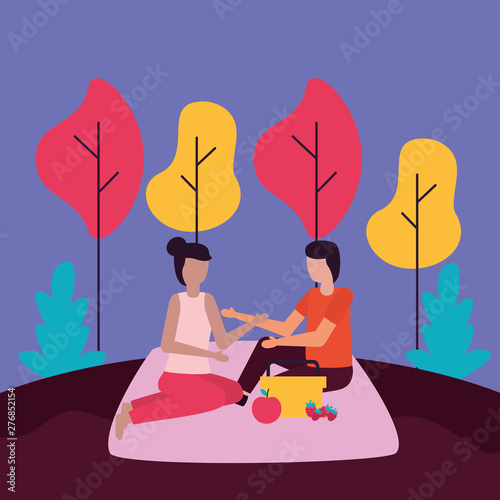 couple romantic activities flat design