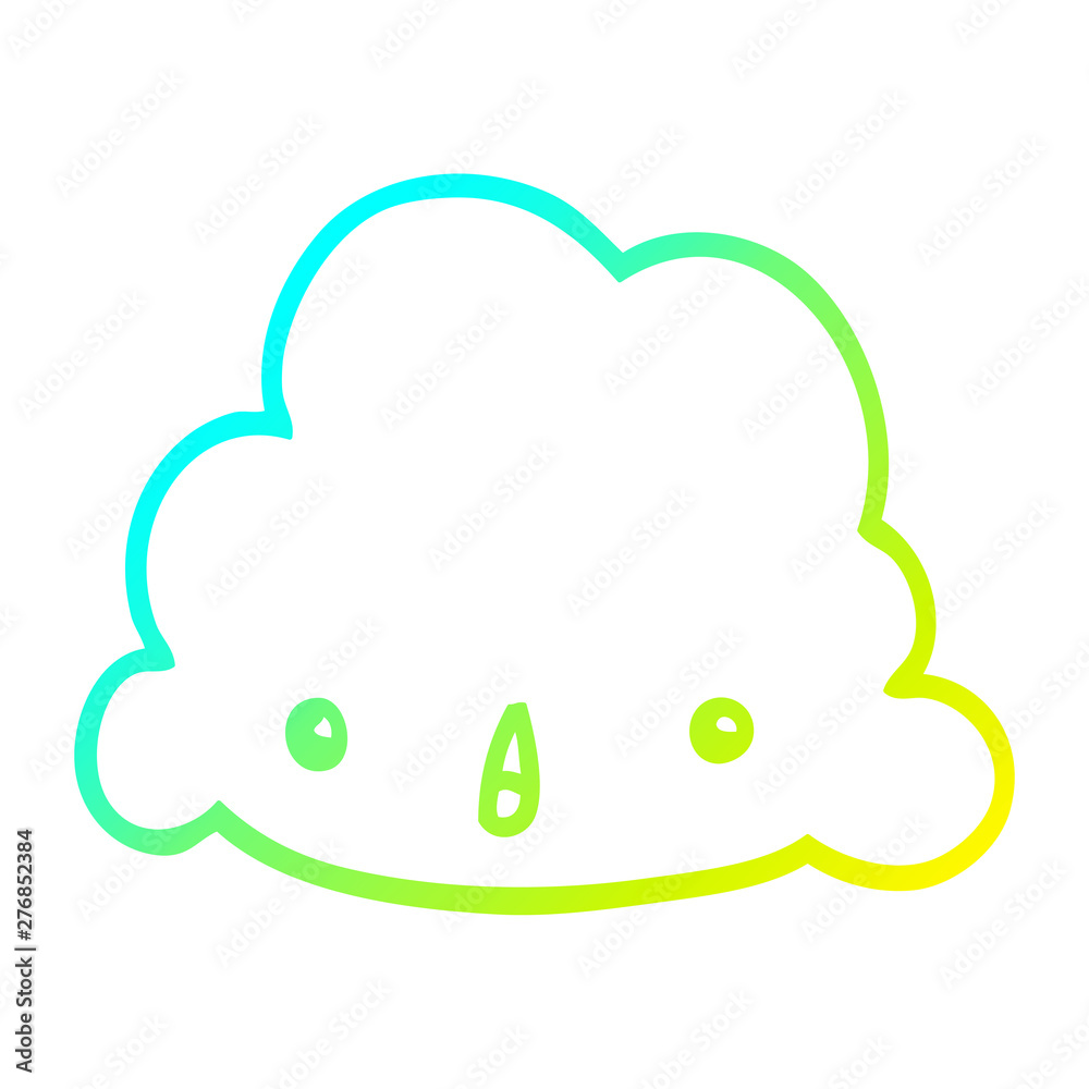 cold gradient line drawing cartoon cloud cold gradient line drawing cartoon cloud