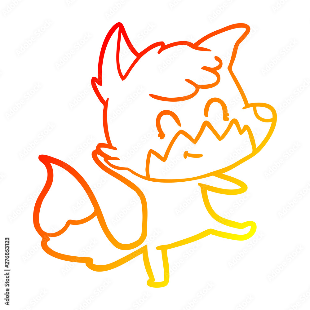 warm gradient line drawing cartoon friendly fox warm gradient line drawing cartoon friendly fox