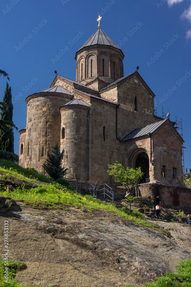 Metechi church on hilltop in tbilisi