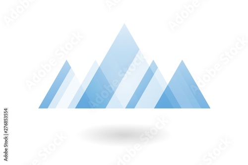 Free Download Abstract geometric pattern, blue overlapping triangle mountain logo - GFXLoad