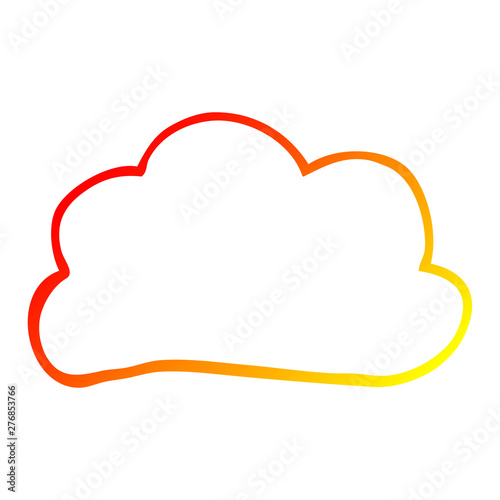 warm gradient line drawing cartoon weather cloud