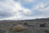 Overcast sky above snowcapped mountain in Nevada, USA