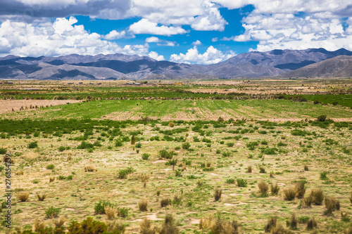 Beautiful landscape between Uyuni and La Paz  Bolivia. Desert landscape of  Bolivia.