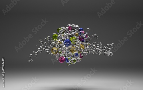 abstract glass water sphere  3d illustration