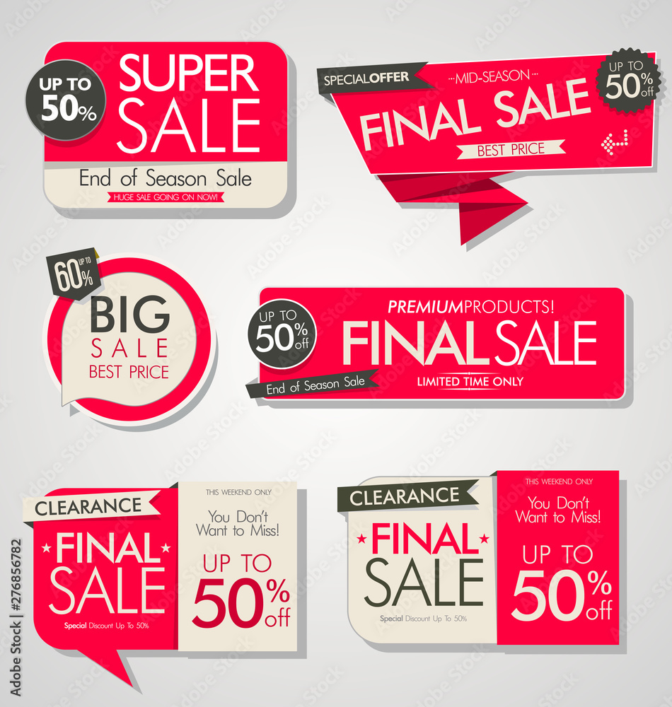 Modern sale banners and labels collection Modern sale banners and labels collection