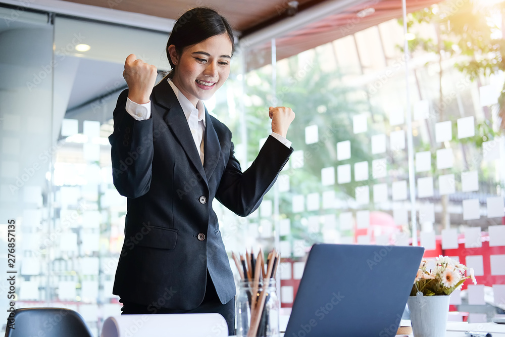 Business woman working in office with documents and laptop people Consulting and business planning.