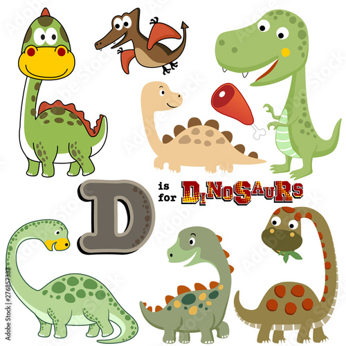 Vector set of dinosaurs cartoon