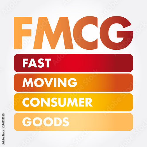 FMCG - Fast Moving Consumer Goods acronym, business concept background