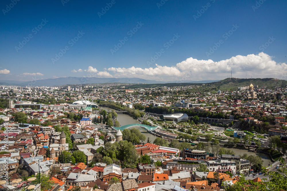 panorama of tbilisi in April