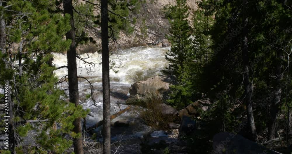 Wide Shot of the Provo River with white water rushing near Kamas, Utah. Wide Shot of the Provo River with white water rushing near Kamas, Utah.