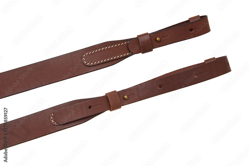 Brown leather bandolier isolated on a white background Brown leather bandolier isolated on a white background