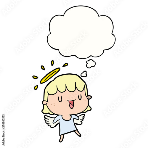 cartoon angel and thought bubble