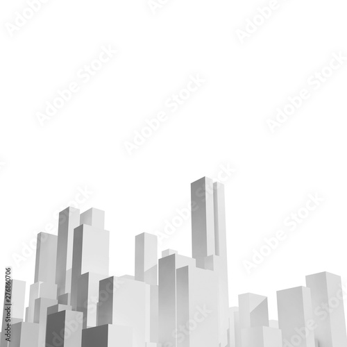 Abstract white city skyline