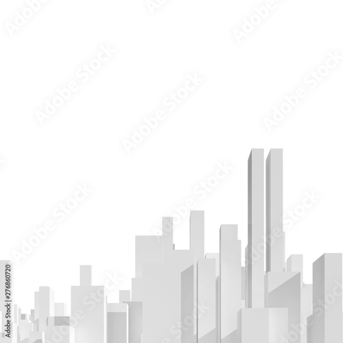 Abstract city skyline on white